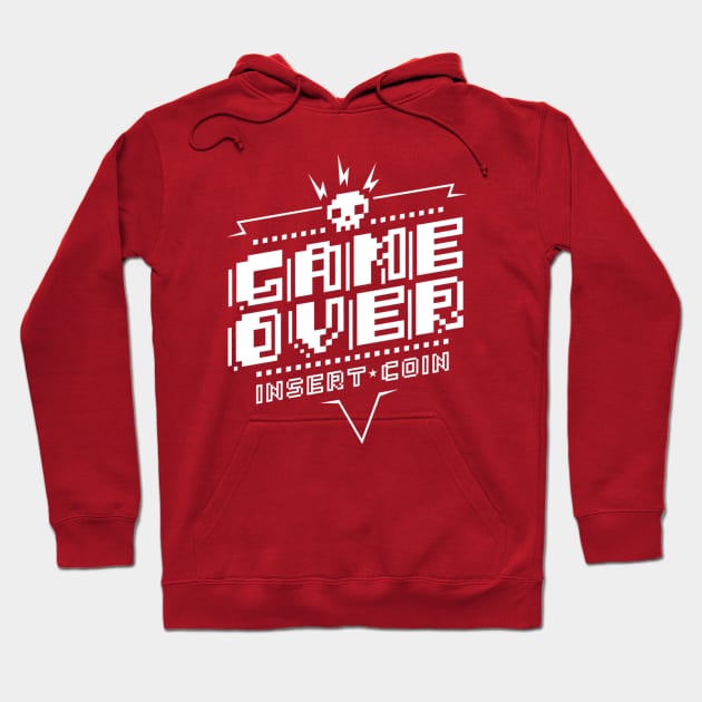 Game Over (White) Hoodie by demonigote